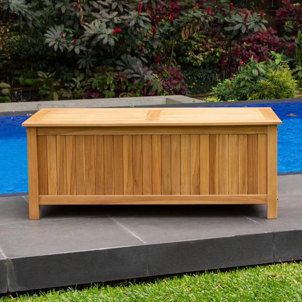 Gilmore 48-Gallon Teak Wood Outdoor Storage Chest