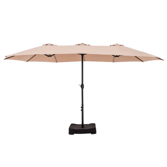 Nyasia 15 ft x 9 ft Rectangular Market Umbrella with Base (Sand Base Not Included)