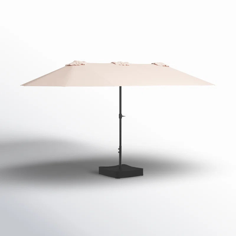 Nyasia 15 ft x 9 ft Rectangular Market Umbrella with Base (Sand Base Not Included)