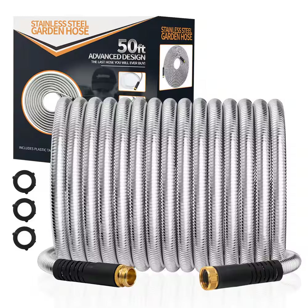 Enhance Your Gardening Experience with Our 50 Ft. Heavy-Duty Stainless Steel Hose – Unmatched Flexibility and Strength