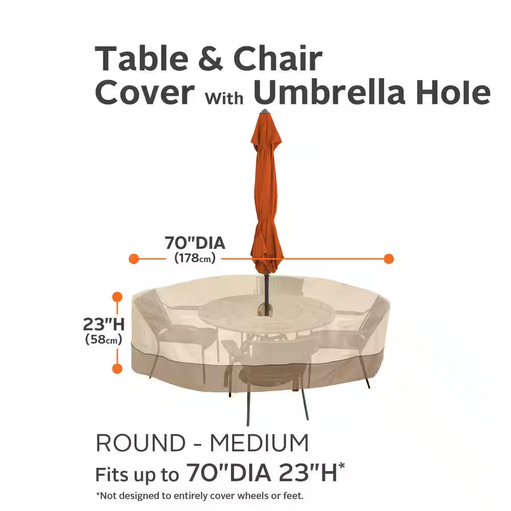 Veranda Medium Round Patio Set Cover with Umbrella Access