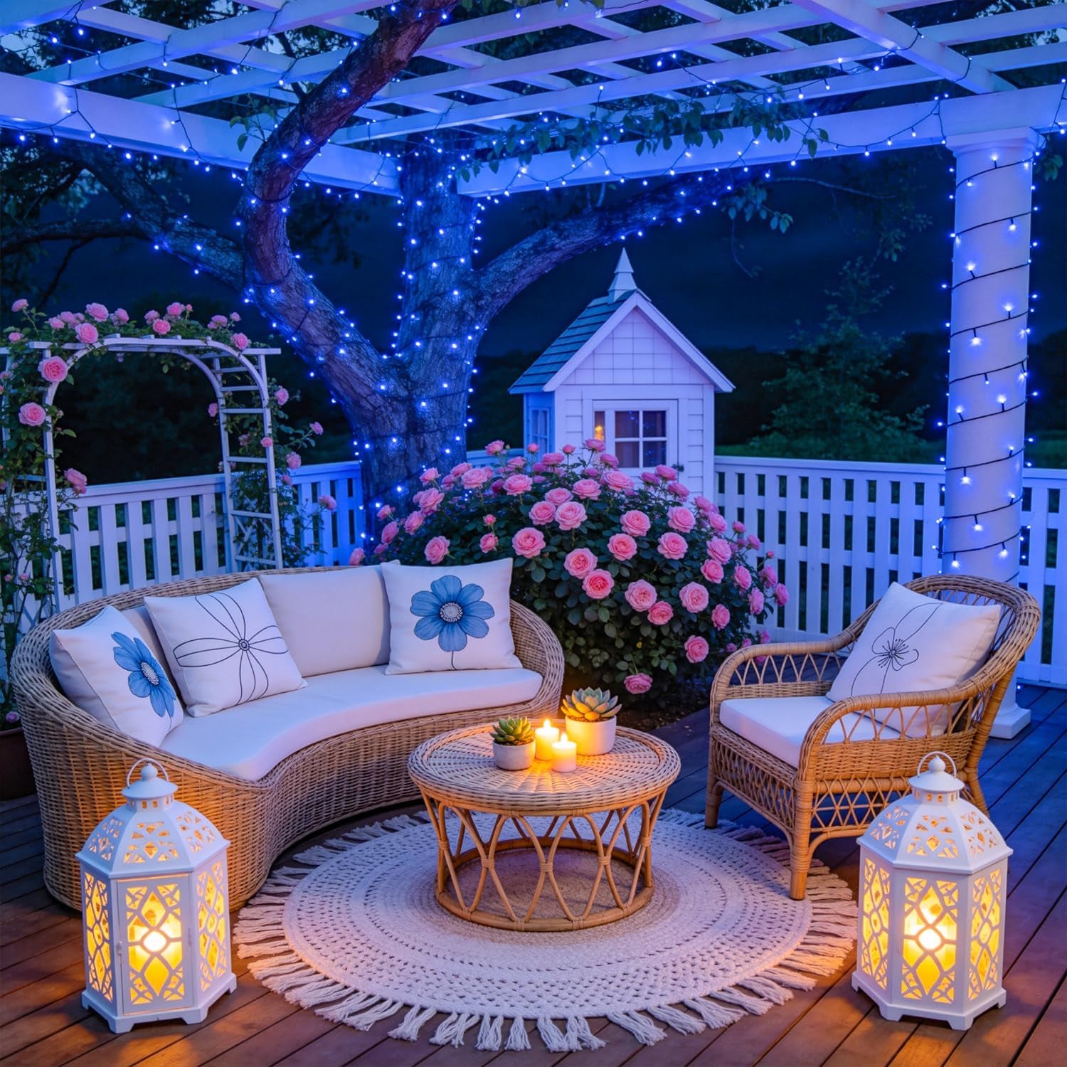 250 LED Blue Christmas Lights - 91.5 Ft Extendable Waterproof String Lights with 8 Modes for Indoor and Outdoor Holiday Decorations, Ideal for Trees, Gardens, Patios, and Parties