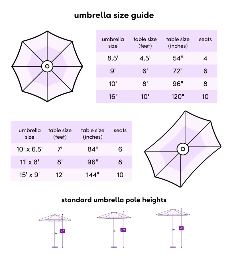 Nyasia 15 ft x 9 ft Rectangular Market Umbrella with Base (Sand Base Not Included)