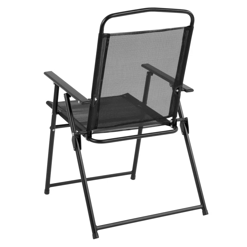 Amlie 6-Piece Rippled Glass Outdoor Patio Dining Set with Folding Chairs by Flash Furniture