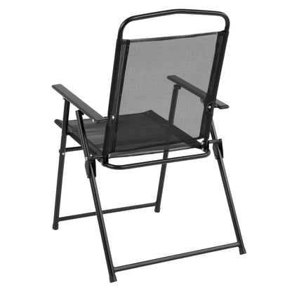 Amlie 6-Piece Rippled Glass Outdoor Patio Dining Set with Folding Chairs by Flash Furniture