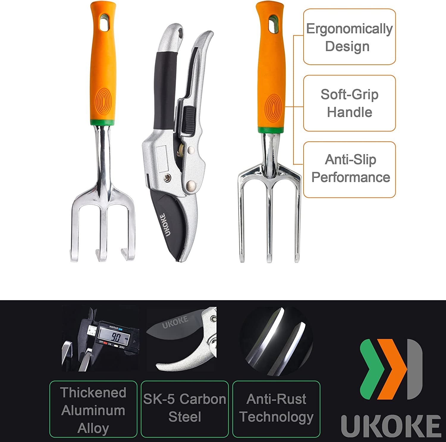 12-Piece Heavy-Duty Aluminum Gardening Tool Set with Ergonomic Handles and Canvas Apron for Men and Women