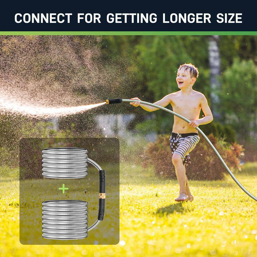 Enhance Your Gardening Experience with Our 50 Ft. Heavy-Duty Stainless Steel Hose – Unmatched Flexibility and Strength