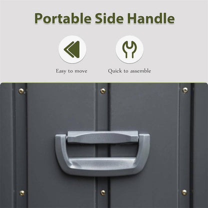 150-Gallon Waterproof Steel Outdoor Storage Deck Box - Lockable Large Patio Bin for Garden Tools - Dark Gray