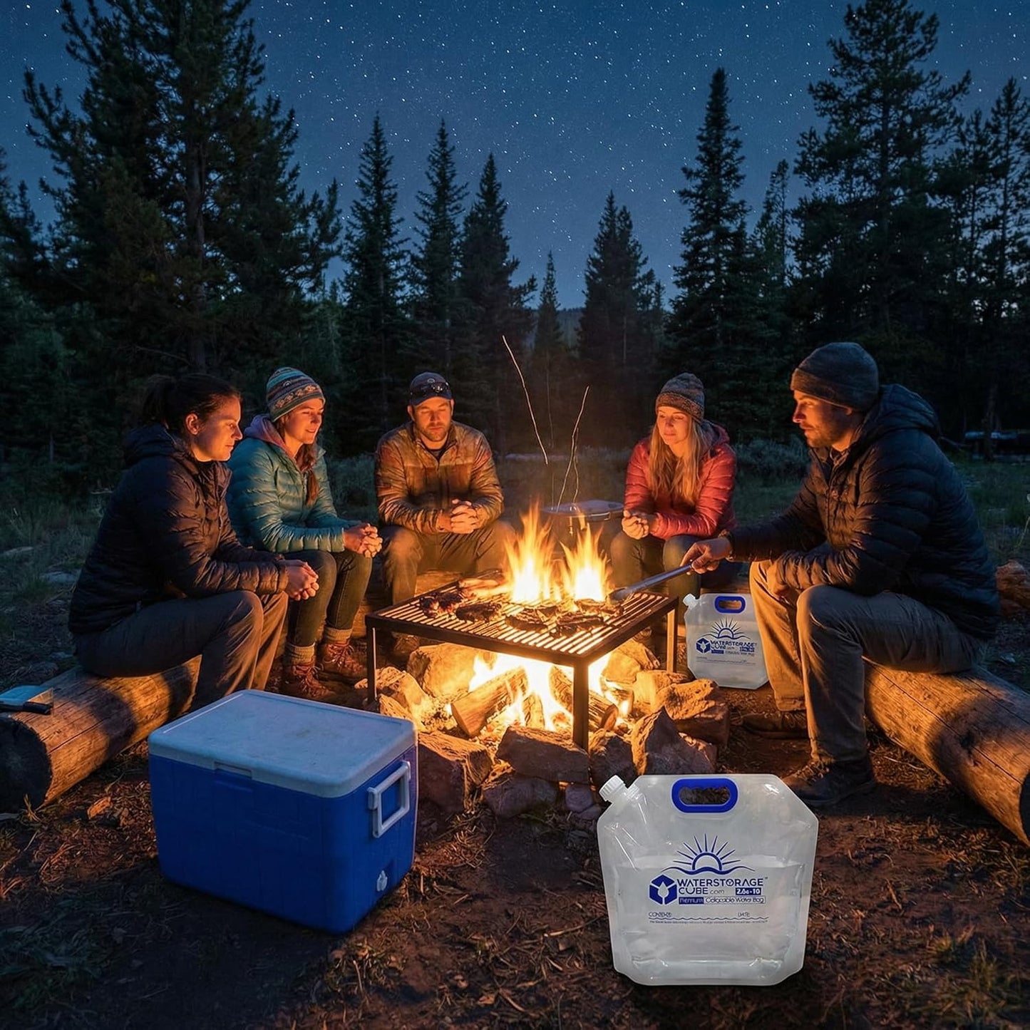 Premium BPA-Free Collapsible Water Container Bag - Food Grade Clear Plastic Storage Jug for Camping, Hiking, and Emergency Use - No-Leak, Freezable, Foldable Water Bottle (1.3/2.6 Gallon)