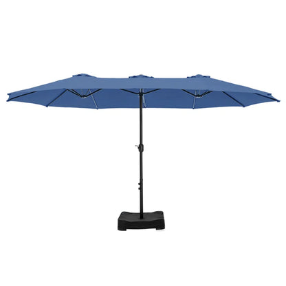 Nyasia 15 ft x 9 ft Rectangular Market Umbrella with Base (Sand Base Not Included)