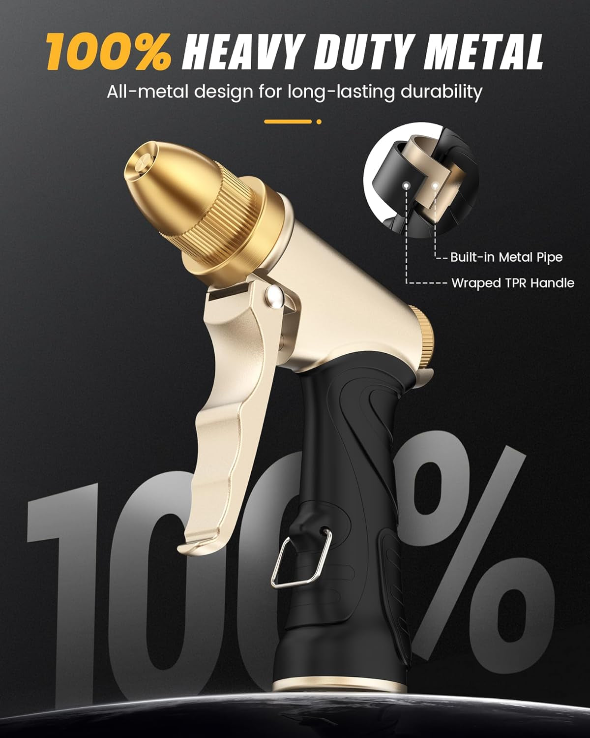 Premium Heavy Duty Metal Hose Nozzle - Ideal for Gardens, Car Washes, and Pet Showers - Available in a Convenient 2-Pack