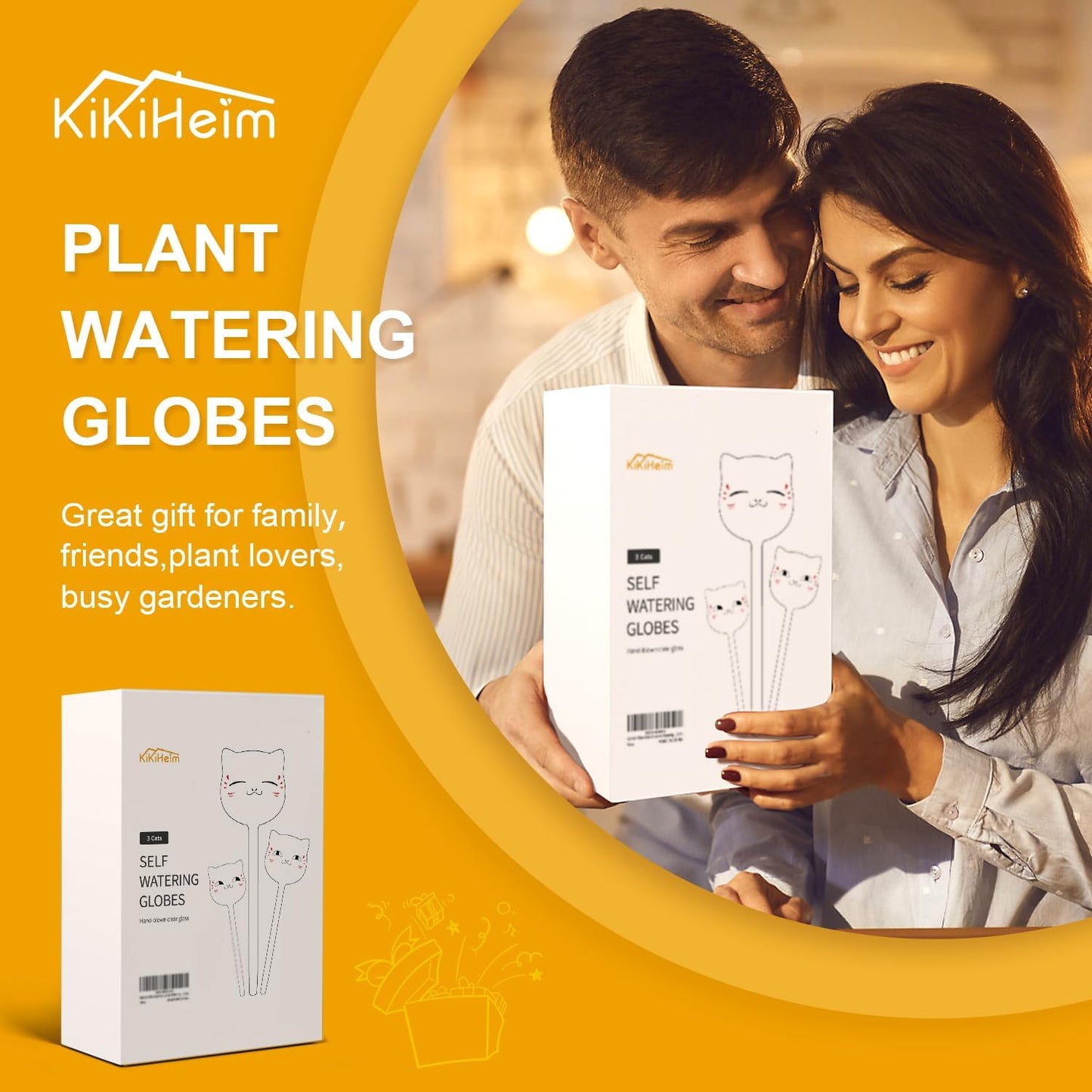 Self-Watering Glass Plant Watering Globes - Automatic Watering Bulbs for Indoor and Outdoor Use, 6.4 oz Capacity, Set of 3