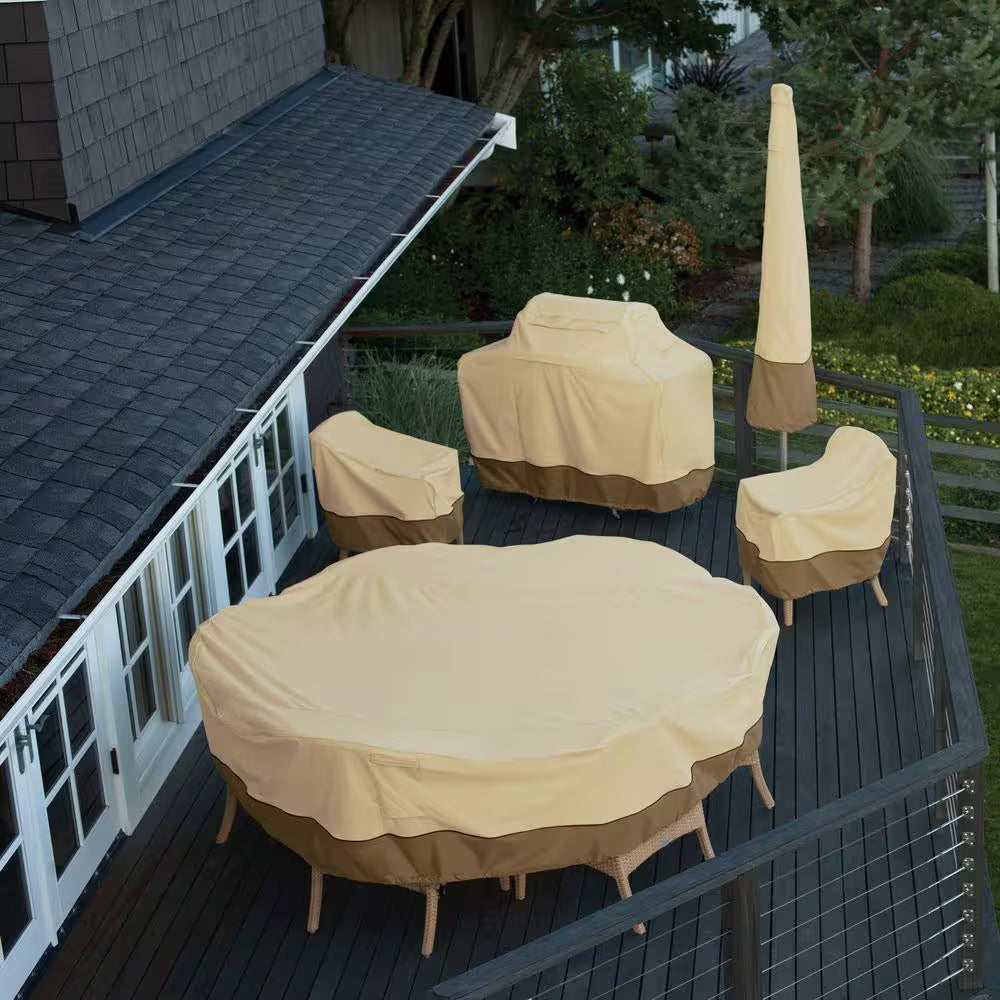 Veranda Medium Round Patio Set Cover with Umbrella Access