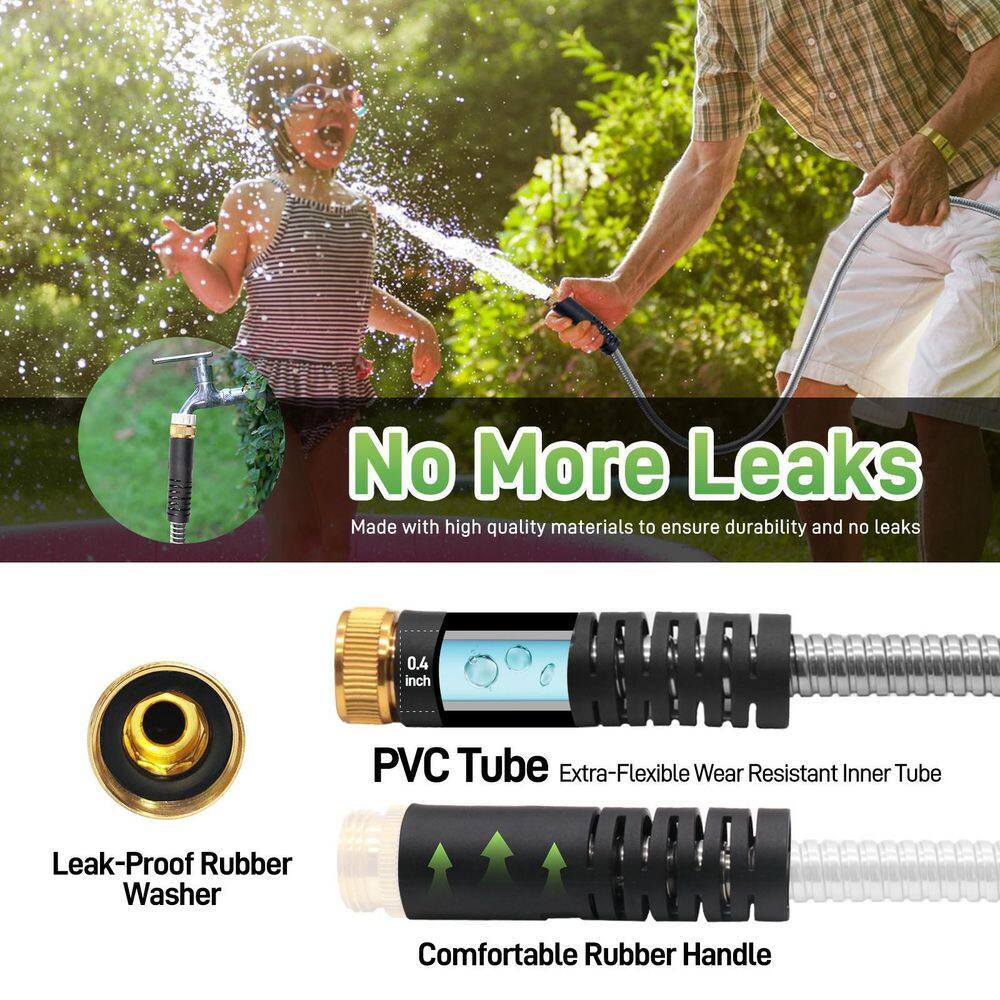 Enhance Your Gardening Experience with Our 50 Ft. Heavy-Duty Stainless Steel Hose – Unmatched Flexibility and Strength