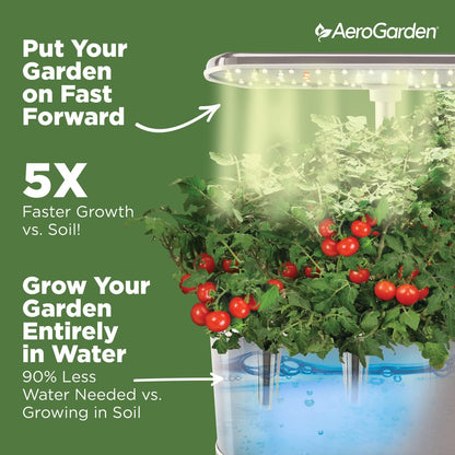 Aerogarden Harvest Elite Hydroponic Indoor Garden System with LED Grow Light and Seed Kit, Accommodates 6 Pods, Stainless Steel Finish
