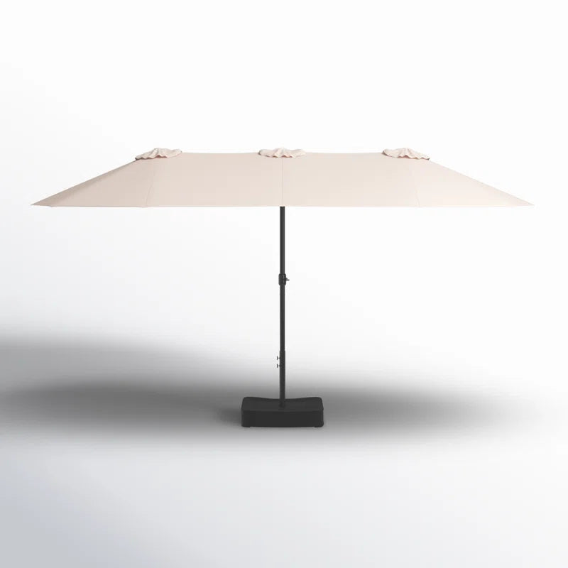 Nyasia 15 ft x 9 ft Rectangular Market Umbrella with Base (Sand Base Not Included)