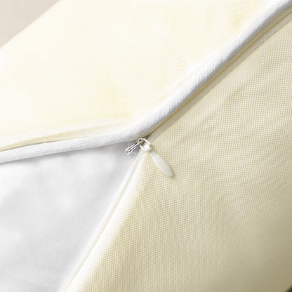 Set of 2 Outdoor Waterproof Decorative Pillow Covers - 18''x18'' Cream Square Cushions for Patio and Tent Use