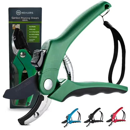 Heavy-Duty Stainless Steel Garden Anvil Pruning Shears