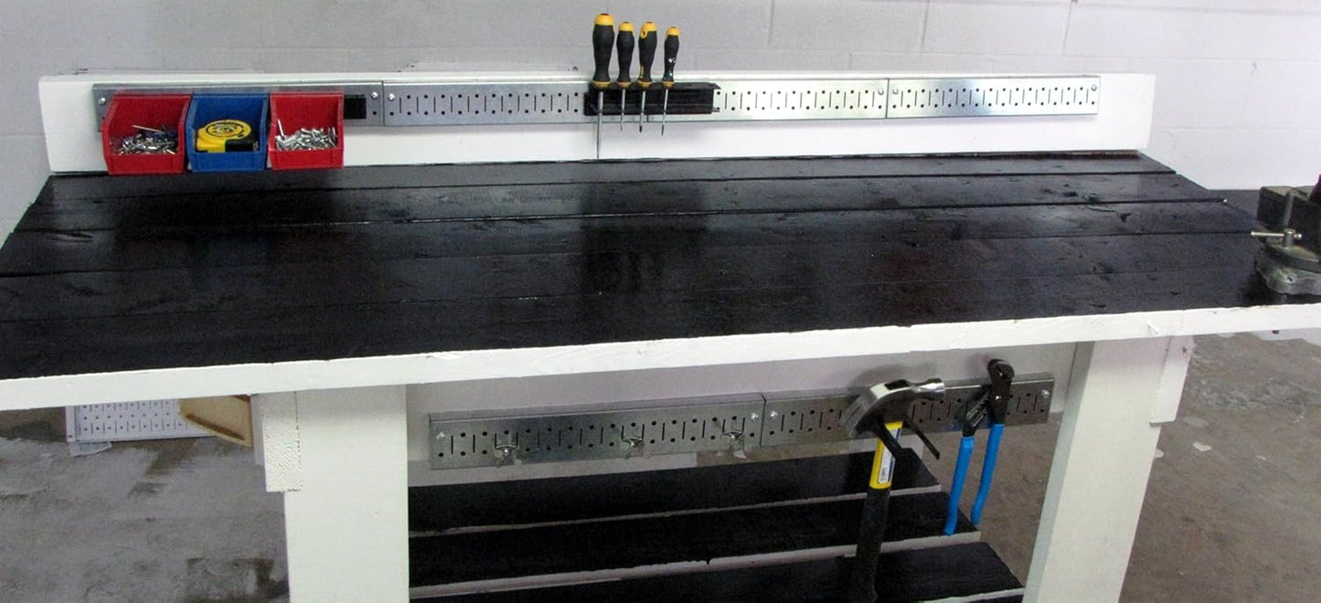 8-Foot Metal Pegboard Strip Organizer for Efficient Garage Organization