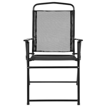 Amlie 6-Piece Rippled Glass Outdoor Patio Dining Set with Folding Chairs by Flash Furniture