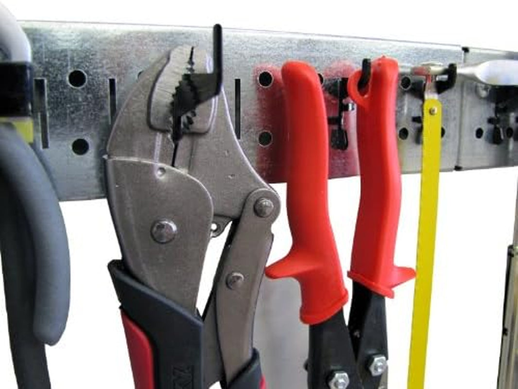 8-Foot Metal Pegboard Strip Organizer for Efficient Garage Organization