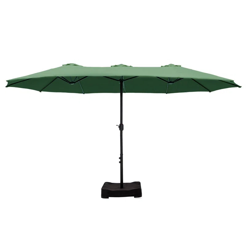 Nyasia 15 ft x 9 ft Rectangular Market Umbrella with Base (Sand Base Not Included)