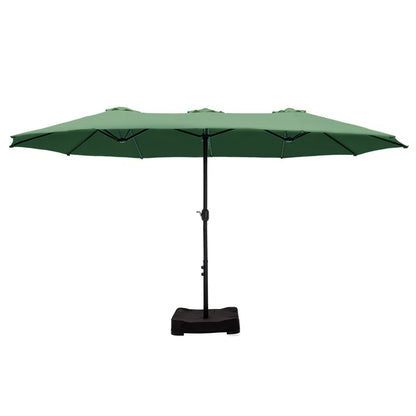 Nyasia 15 ft x 9 ft Rectangular Market Umbrella with Base (Sand Base Not Included)