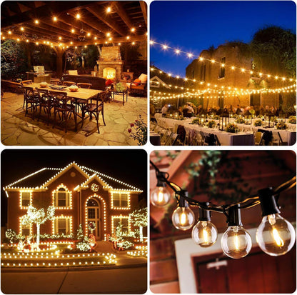 50FT Shatterproof LED G40 Globe String Lights with 52 Dimmable Edison Bulbs - Waterproof Outdoor Lighting for Patios, Balconies, Events, and Cafés