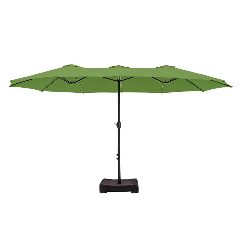 Nyasia 15 ft x 9 ft Rectangular Market Umbrella with Base (Sand Base Not Included)