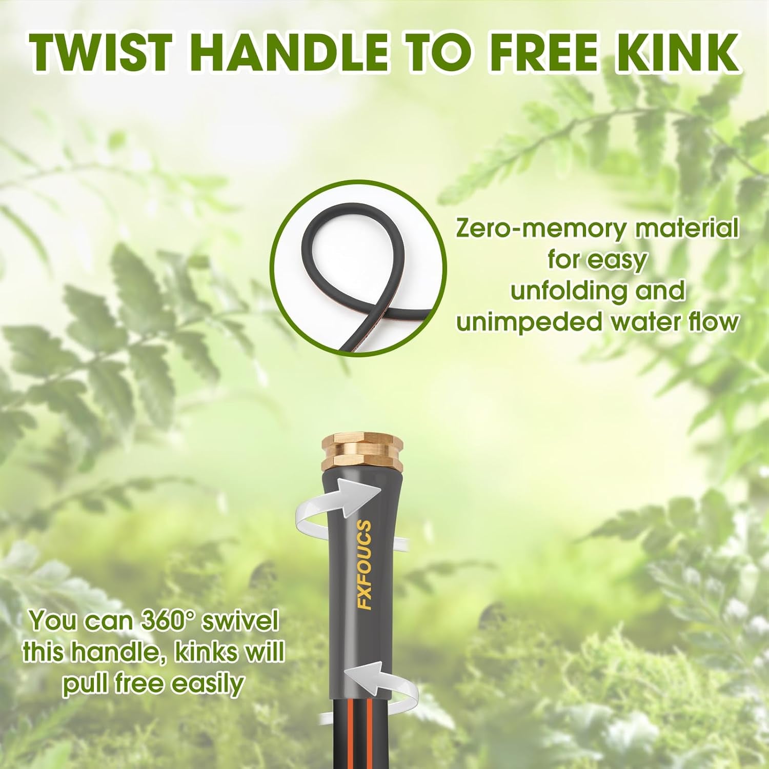 50FT Heavy Duty Garden Hose - Flexible, Durable, and Weather-Resistant Gardening Essential