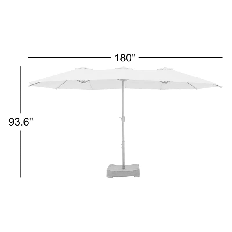 Nyasia 15 ft x 9 ft Rectangular Market Umbrella with Base (Sand Base Not Included)