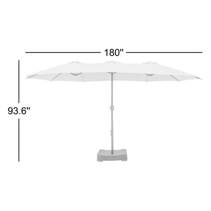 Nyasia 15 ft x 9 ft Rectangular Market Umbrella with Base (Sand Base Not Included)