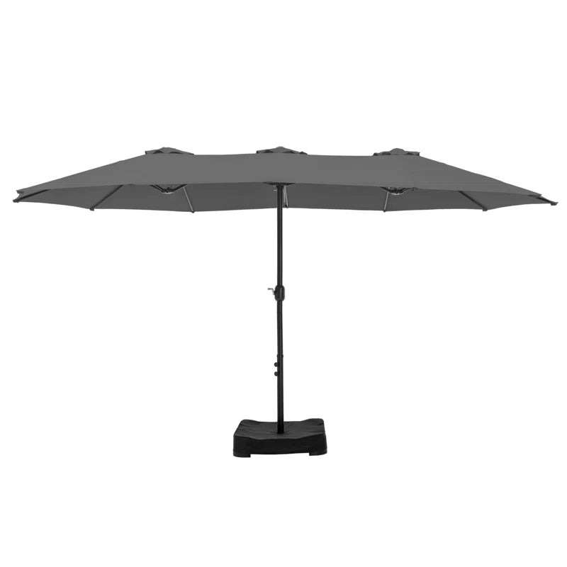 Nyasia 15 ft x 9 ft Rectangular Market Umbrella with Base (Sand Base Not Included)