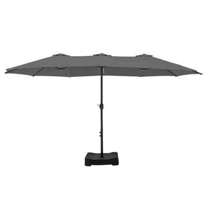 Nyasia 15 ft x 9 ft Rectangular Market Umbrella with Base (Sand Base Not Included)