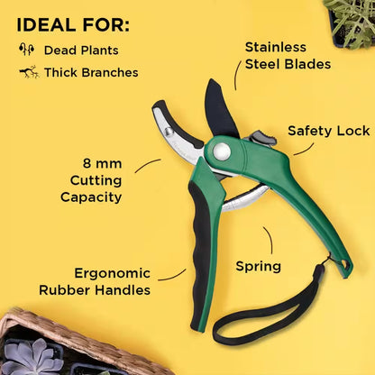 Heavy-Duty Stainless Steel Garden Anvil Pruning Shears