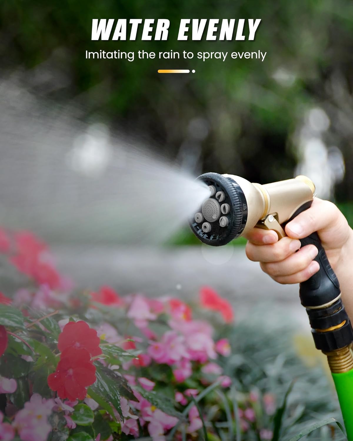 Heavy-Duty Garden Hose Nozzle with 9 Versatile Spray Patterns for Optimal Watering Solutions