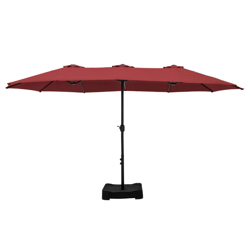 Nyasia 15 ft x 9 ft Rectangular Market Umbrella with Base (Sand Base Not Included)