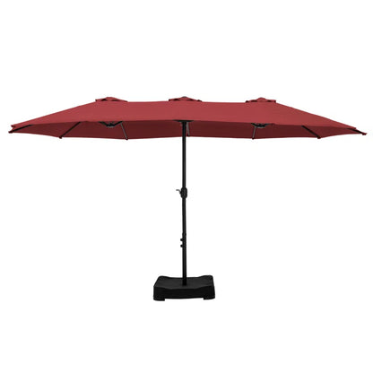 Nyasia 15 ft x 9 ft Rectangular Market Umbrella with Base (Sand Base Not Included)