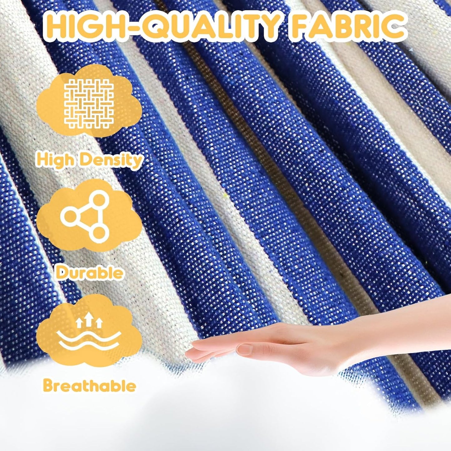 Premium Portable Cotton Hammock for Outdoor and Indoor Relaxation - Durable Fabric with Tree Straps, Supports Up to 660 lbs, Includes Travel Bag for Convenient Use in Patio or Backyard