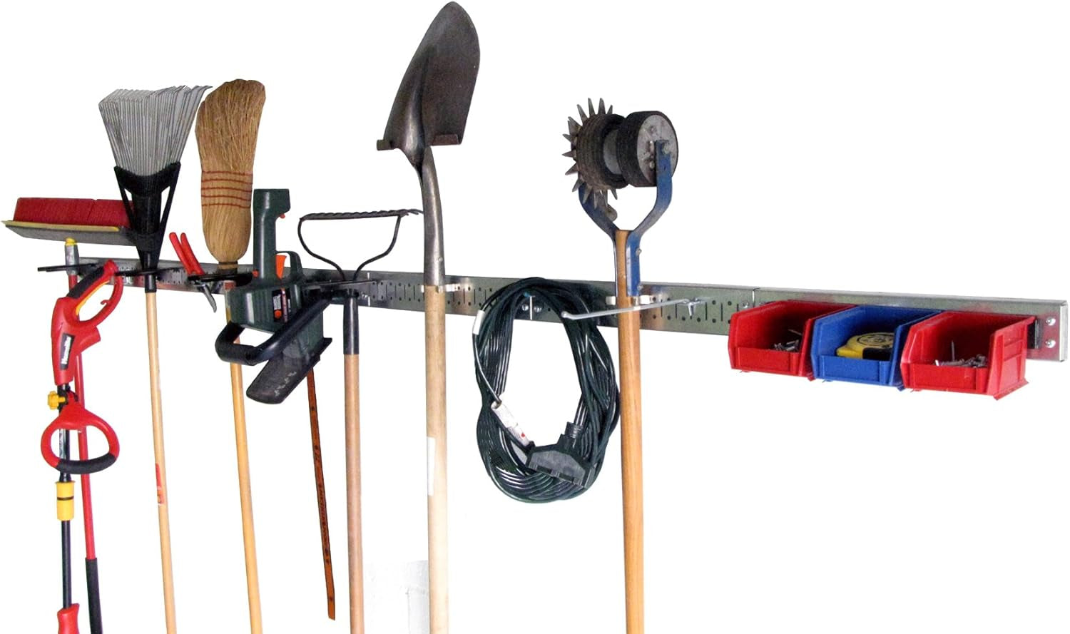 8-Foot Metal Pegboard Strip Organizer for Efficient Garage Organization