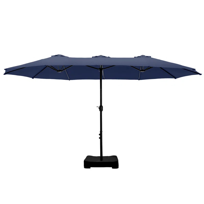 Nyasia 15 ft x 9 ft Rectangular Market Umbrella with Base (Sand Base Not Included)