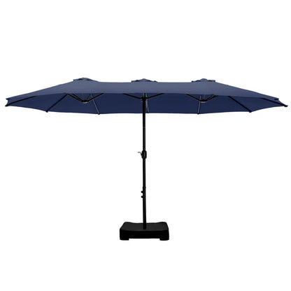 Nyasia 15 ft x 9 ft Rectangular Market Umbrella with Base (Sand Base Not Included)