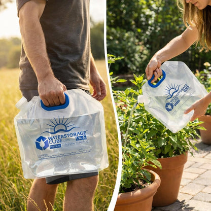 Premium BPA-Free Collapsible Water Container Bag - Food Grade Clear Plastic Storage Jug for Camping, Hiking, and Emergency Use - No-Leak, Freezable, Foldable Water Bottle (1.3/2.6 Gallon)