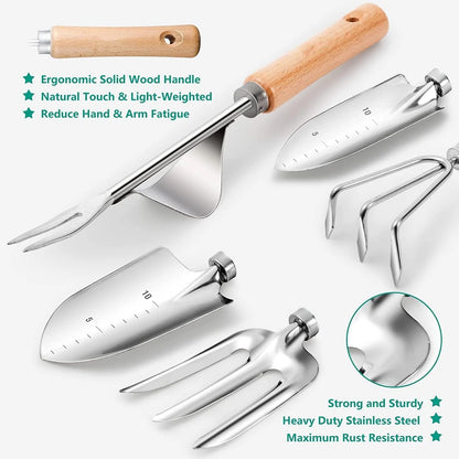 9-Piece Professional Gardening Tool Set with Sturdy Organizer Bag - Rust-Resistant Hand Tools for All Gardeners, Ideal Gift Option