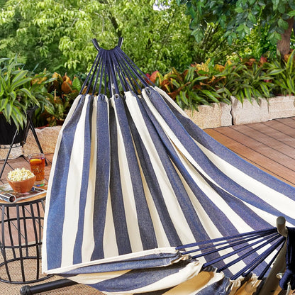 Premium Portable Cotton Hammock for Outdoor and Indoor Relaxation - Durable Fabric with Tree Straps, Supports Up to 660 lbs, Includes Travel Bag for Convenient Use in Patio or Backyard