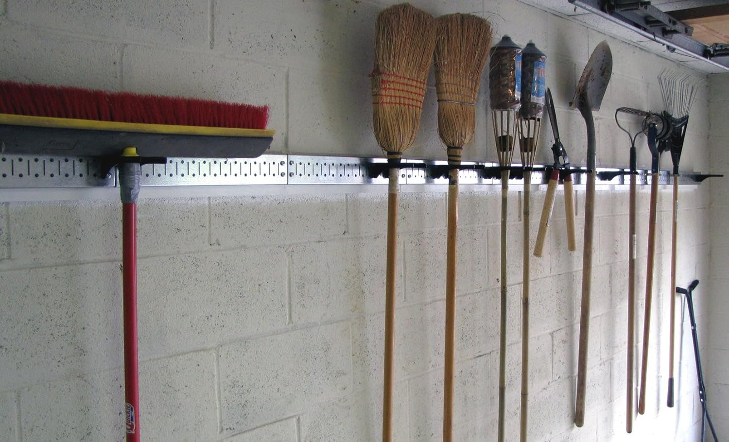 8-Foot Metal Pegboard Strip Organizer for Efficient Garage Organization