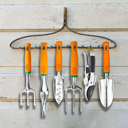 12-Piece Heavy-Duty Aluminum Gardening Tool Set with Ergonomic Handles and Canvas Apron for Men and Women