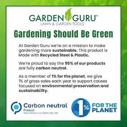 Ergonomic Stainless Steel Hand Rake and Soil Tiller by Garden Guru for Gardening, Cultivating, Soil Loosening, Mulch Spreading, and Flower Bed Raking