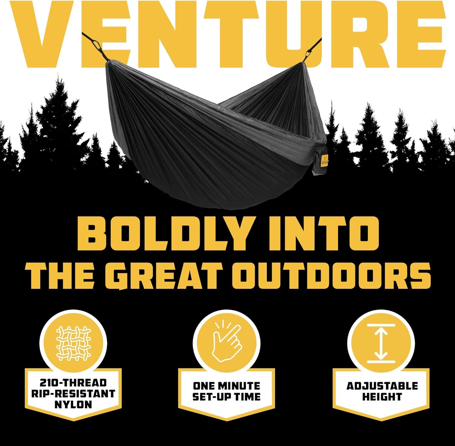 Portable Camping Hammock - Supports Up to 500 lbs with Tree Straps - Perfect for Travel, Backpacking, Hiking, and Outdoor Activities - Available in Single and Double Sizes